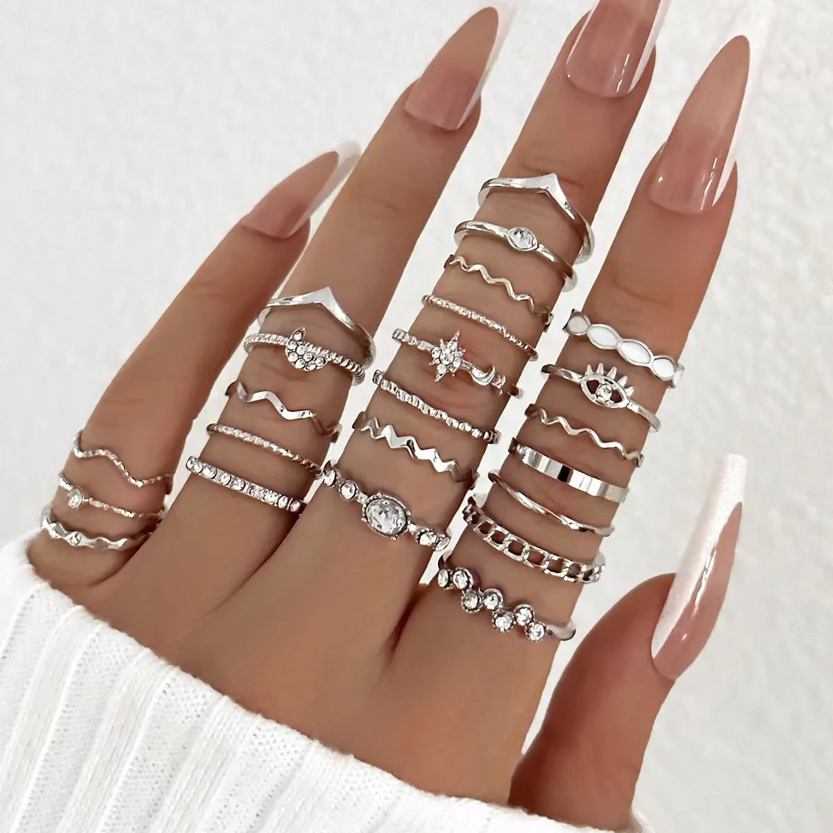 ShinyWave 23-Piece Luxury Zircon Ring Set