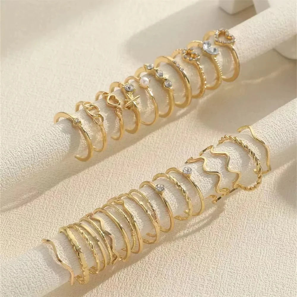ShinyWave 23-Piece Luxury Zircon Ring Set