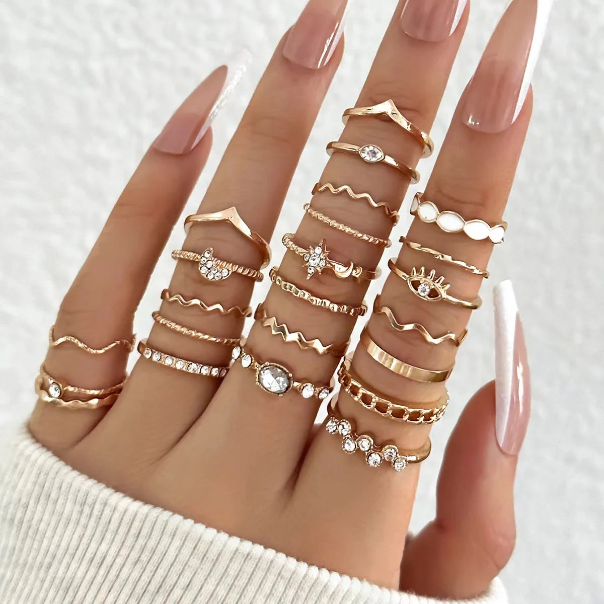 ShinyWave 23-Piece Luxury Zircon Ring Set