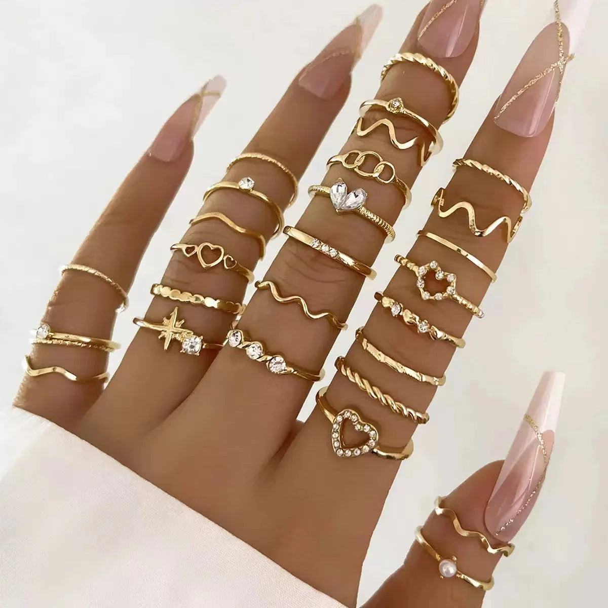 ShinyWave 23-Piece Luxury Zircon Ring Set